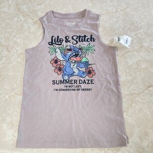 Lilo & Stitch Kids Tank Top XS 4/5 Light Purple Muscle Shirt New
